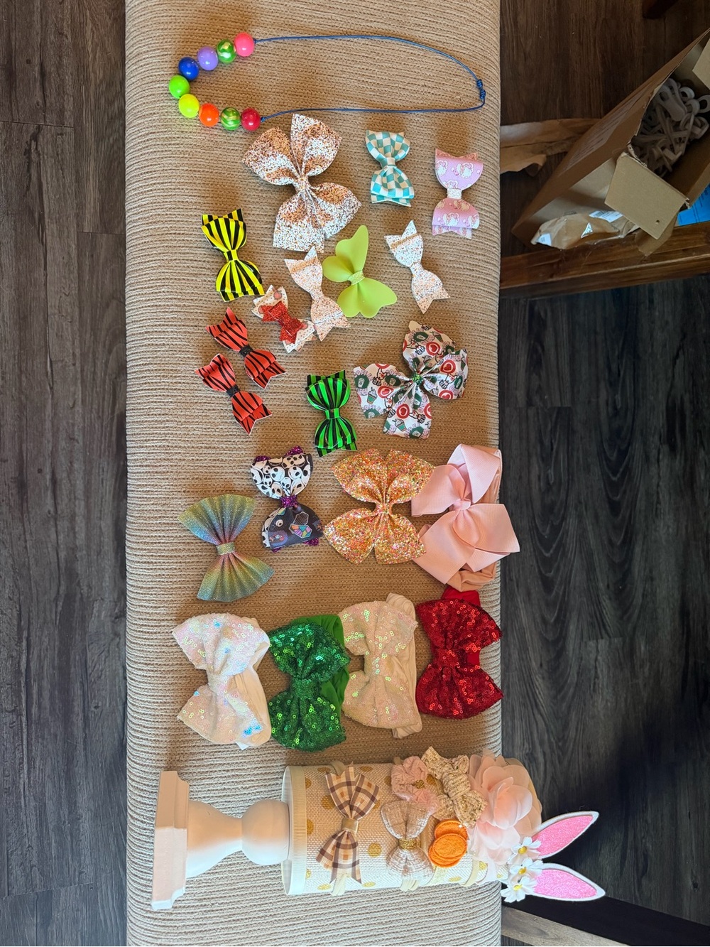 Colorful Assorted Hair Bows & Beads Set